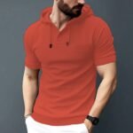 Men’s Half Sleeve Cotton Hanicom Hoodie – Slim Fit | Stylish Wear