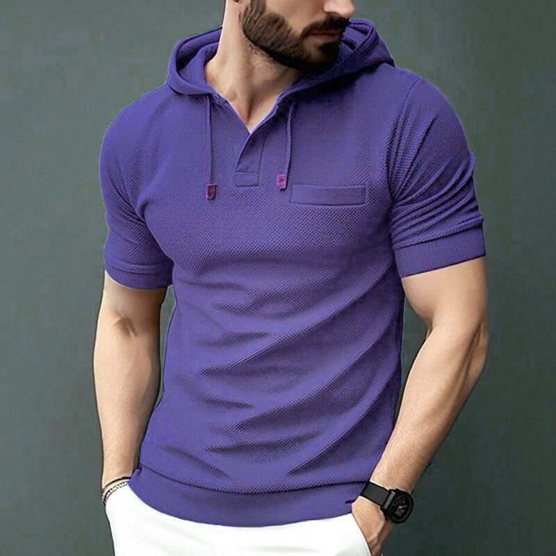 Men’s Half Sleeve Cotton Hanicom Hoodie – Slim Fit | Stylish Wear