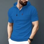 Men’s Half Sleeve Cotton Hanicom Hoodie – Slim Fit | Stylish Wear