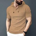 Men’s Half Sleeve Cotton Hanicom Hoodie – Slim Fit | Stylish Wear