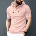 Men’s Half Sleeve Cotton Hanicom Hoodie – Slim Fit | Stylish Wear
