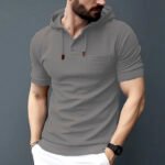 Men’s Half Sleeve Cotton Hanicom Hoodie – Slim Fit | Stylish Wear