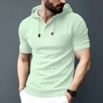 Men’s Half Sleeve Cotton Hanicom Hoodie – Slim Fit | Stylish Wear