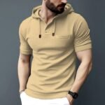 Men’s Half Sleeve Cotton Hanicom Hoodie – Slim Fit | Stylish Wear
