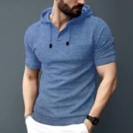 Men’s Half Sleeve Cotton Hanicom Hoodie – Slim Fit | Stylish Wear