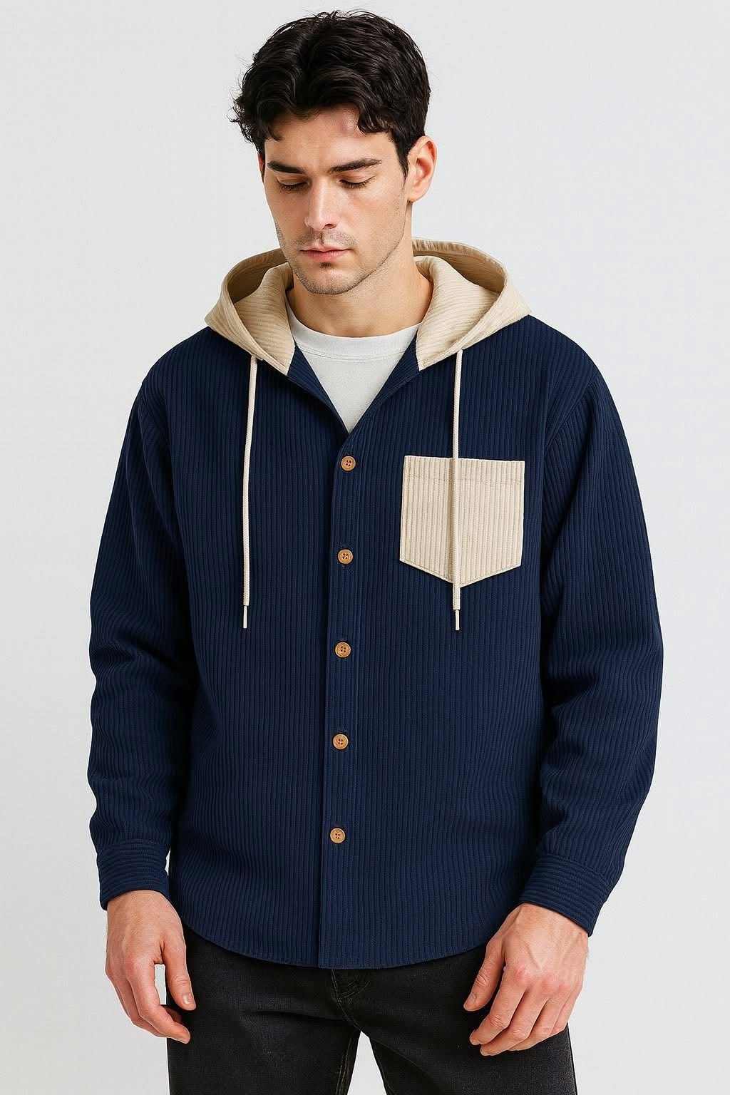 Men’s Winter Rib Fabric Jacket – Premium Soft & Comfortable Fit