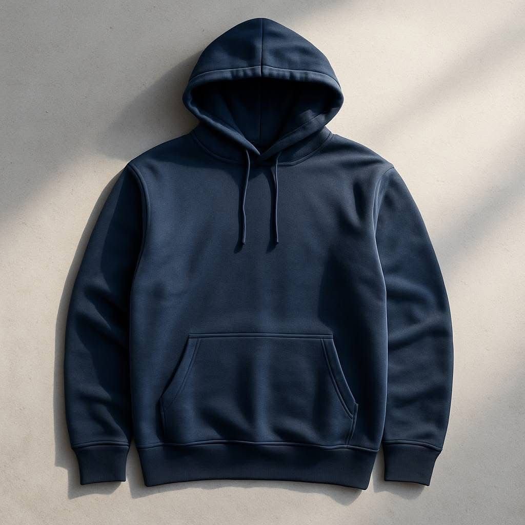 Men’s Solid Color Cotton Hoodie – Mid-Premium Quality | Black, Blue & White