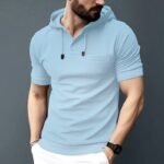 Men’s Half Sleeve Cotton Hanicom Hoodie – Slim Fit | Stylish Wear