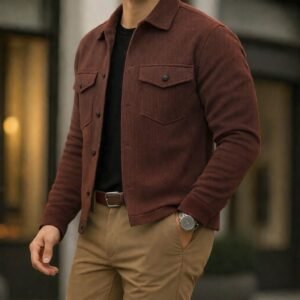 Men’s Winter Rib Knit Shirt – Premium Soft & Comfortable Fabric