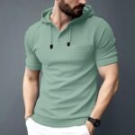 Men’s Half Sleeve Cotton Hanicom Hoodie – Slim Fit | Stylish Wear