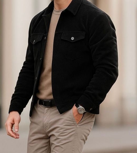 Men’s Winter Rib Knit Shirt – Premium Soft & Comfortable Fabric