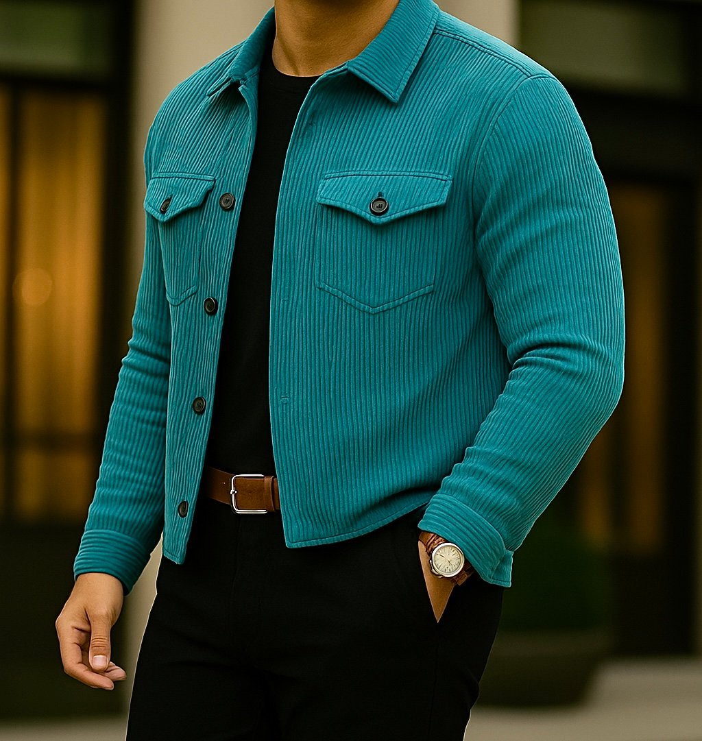 Men’s Winter Rib Knit Shirt – Premium Soft & Comfortable Fabric