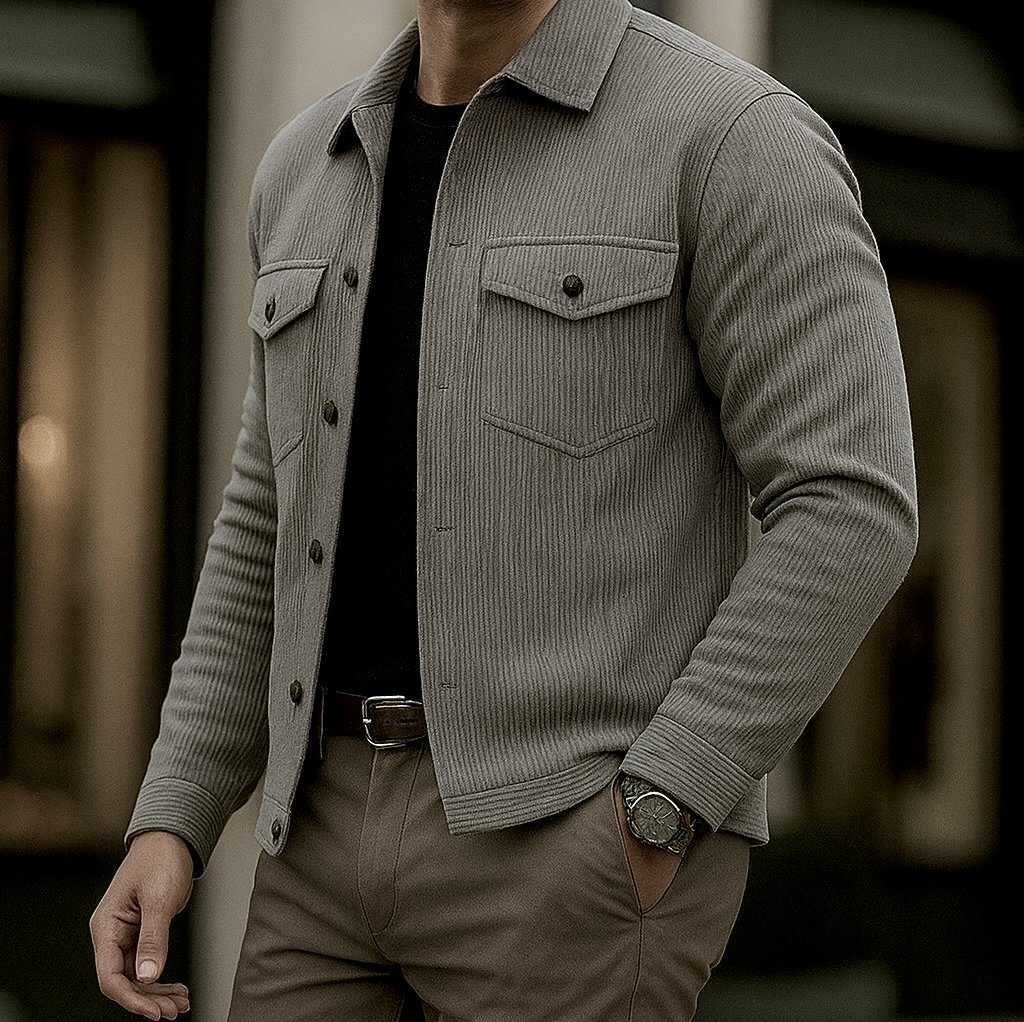 Men’s Winter Rib Knit Shirt – Premium Soft & Comfortable Fabric