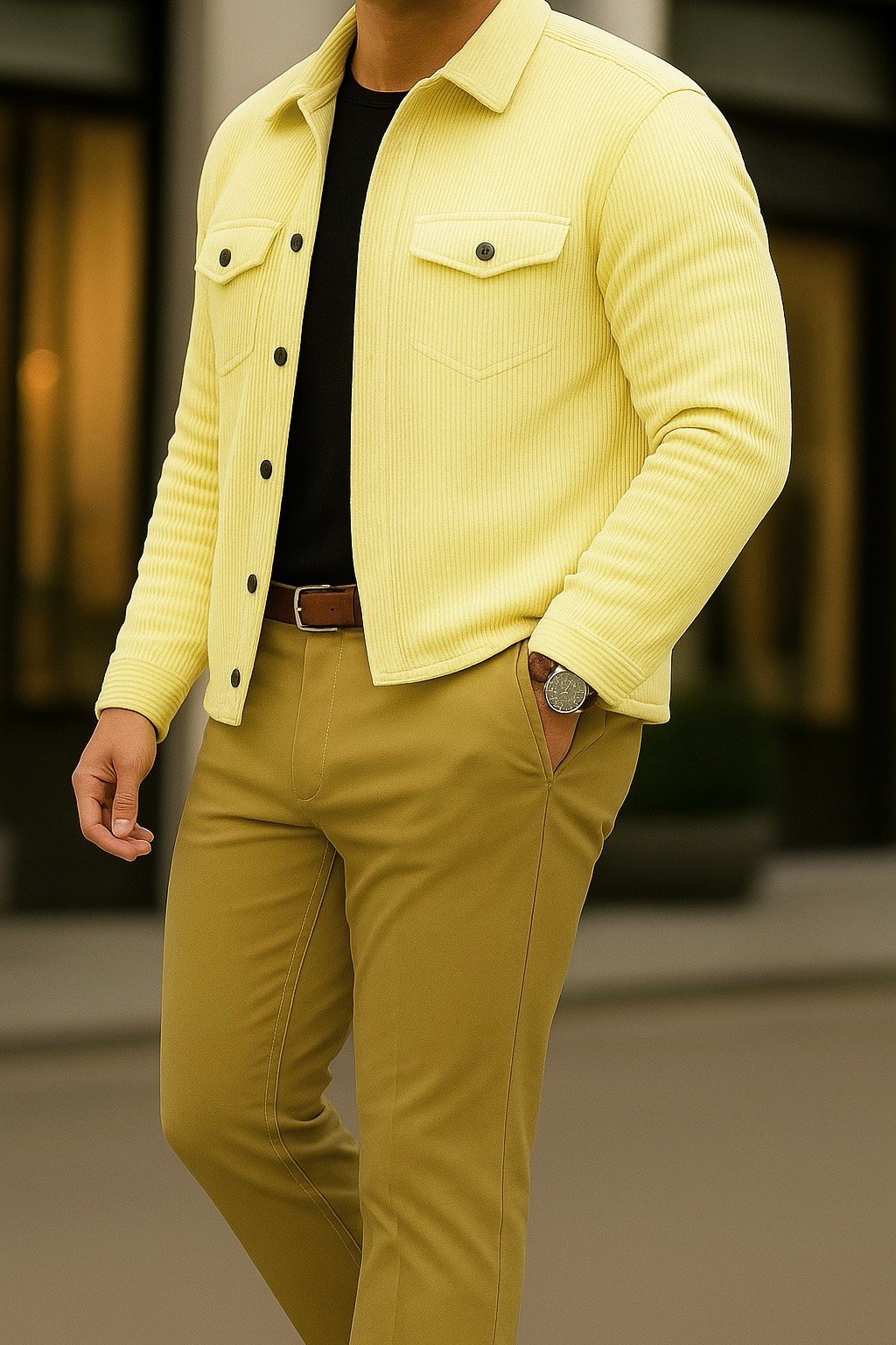 Men’s Winter Rib Knit Shirt – Premium Soft & Comfortable Fabric